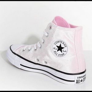 Converse size 5.5 woman pink velvet sneakers.